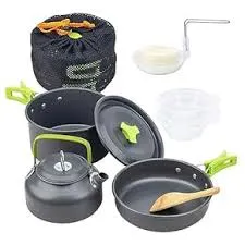 Camping Pots Cookware Set Portable Outdoor Cooking  Tableware for Hiking Trekking Picnic Fishing Mountaineering