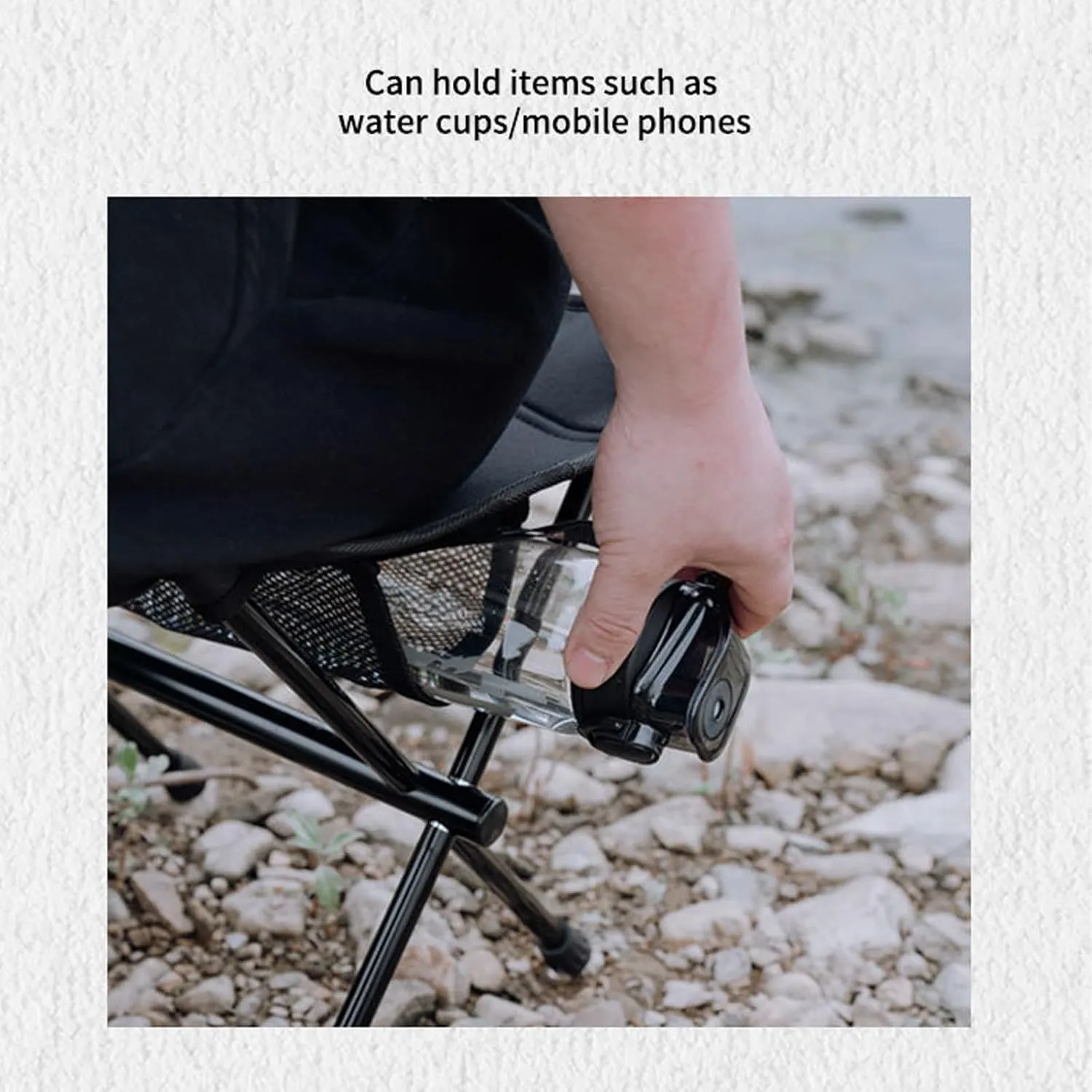 Camping Stool 13.3inches Portable Folding Stool for Outdoor Walking Hiking Fishing 661 LBS Capacity with Carry Bag