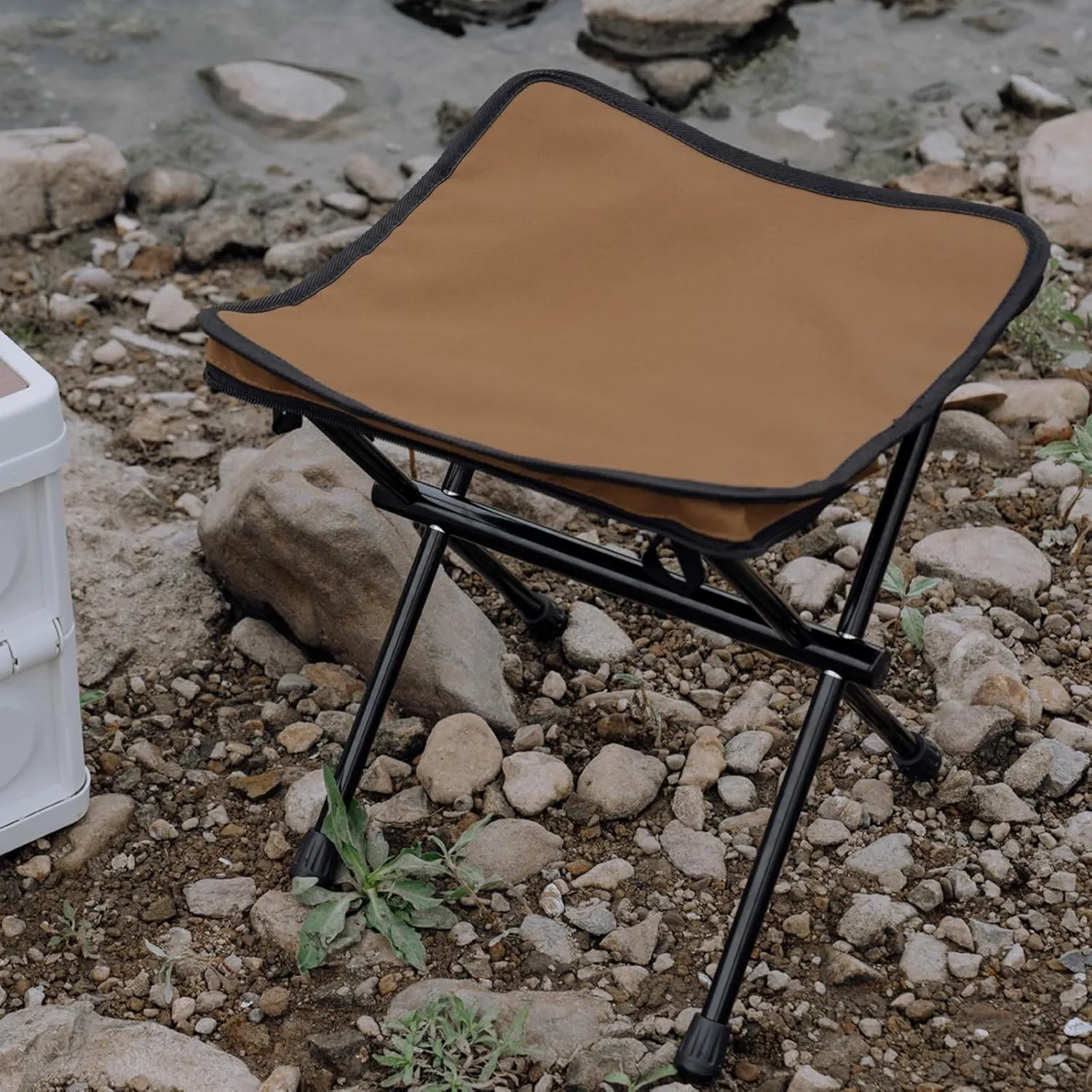 Camping Stool 13.3inches Portable Folding Stool for Outdoor Walking Hiking Fishing 661 LBS Capacity with Carry Bag