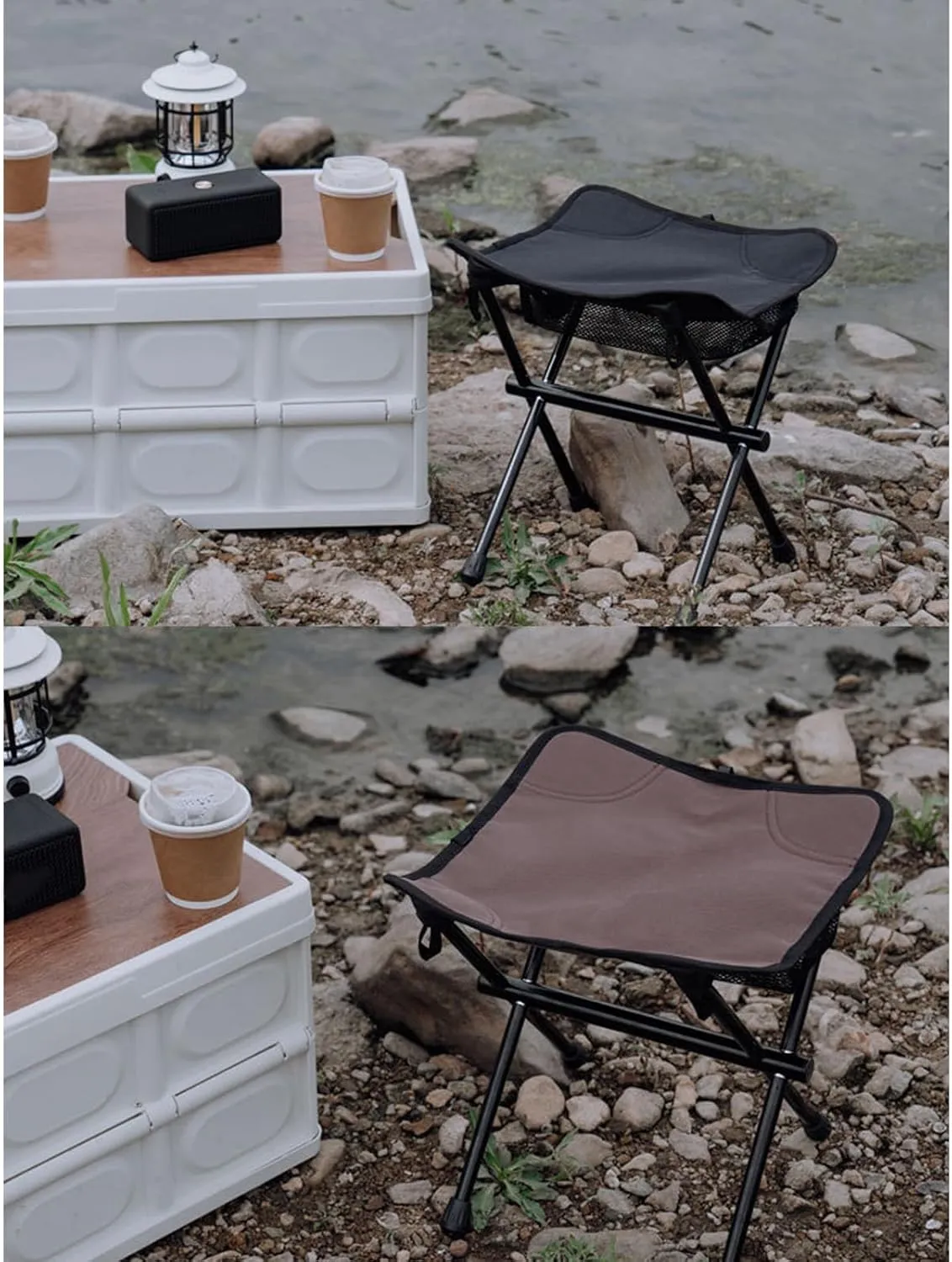 Camping Stool 13.3inches Portable Folding Stool for Outdoor Walking Hiking Fishing 661 LBS Capacity with Carry Bag