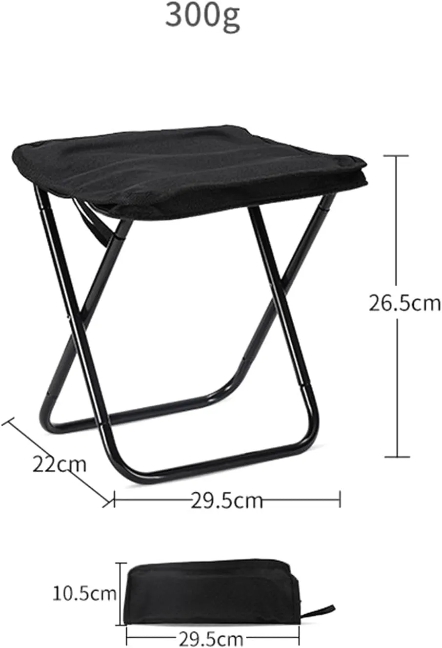 Camping Stool, Collapsible Stool, Travel Folding Camping Stool, Portable Collapsible Stool, with Carry Bag, for Outdoor Camping Walking Hunting Hiking Fishing Travel,Black