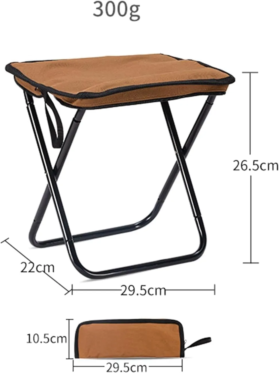 Camping Stool, Collapsible Stool, Travel Folding Camping Stool, Portable Collapsible Stool, with Carry Bag, for Outdoor Camping Walking Hunting Hiking Fishing Travel,Brown