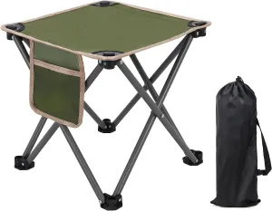 Camping Stool, Folding Small Chair Portable Camping Stool for Camping, Fishing, Hiking, Gardening and Beach, Camping Seat with Carry Bag (Green, L 13.5 Inch)