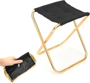 Camping Stool Mini Portable Folding Lightweight Camp Chair for Outdoor Travel Fishing BBQ Hiking Made of Aluminum Alloxford Cloth