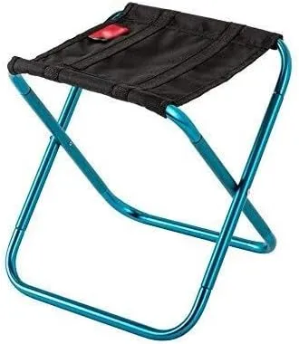 Camping Stool, Outdoor Folding Chairs Light Fishing Lure Camping Barbecue Lined Up Sketch Breathable Mesh Folding Stool with Bag