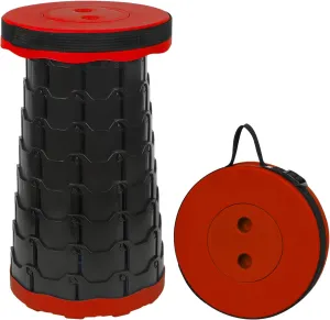 Camping Stool Portable Collapsible Stool Retractable Stool Outdoor Capacity 400lb Lightweight for Fishing Hiking Trips BBQ Red