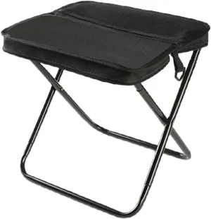 Camping Stool Portable Folding Camping Stool for Camping, Fishing, Hiking, Gardening and Beach, Camping Seat, with Crossbody Strap (Black, X)