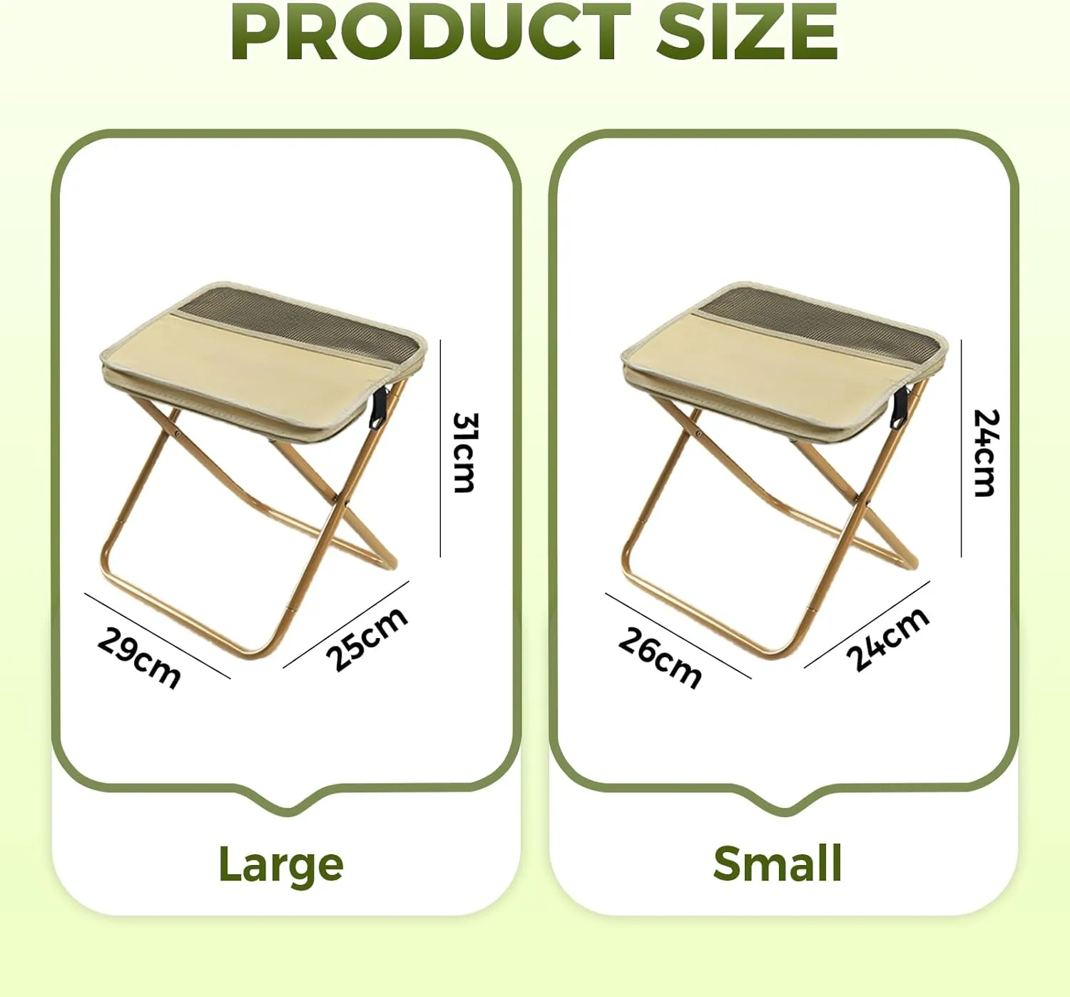 Camping Stool Portable Folding Camping Stool for Camping, Fishing, Hiking, Gardening and Beach, Camping Seat, with Crossbody Strap (Black, X)