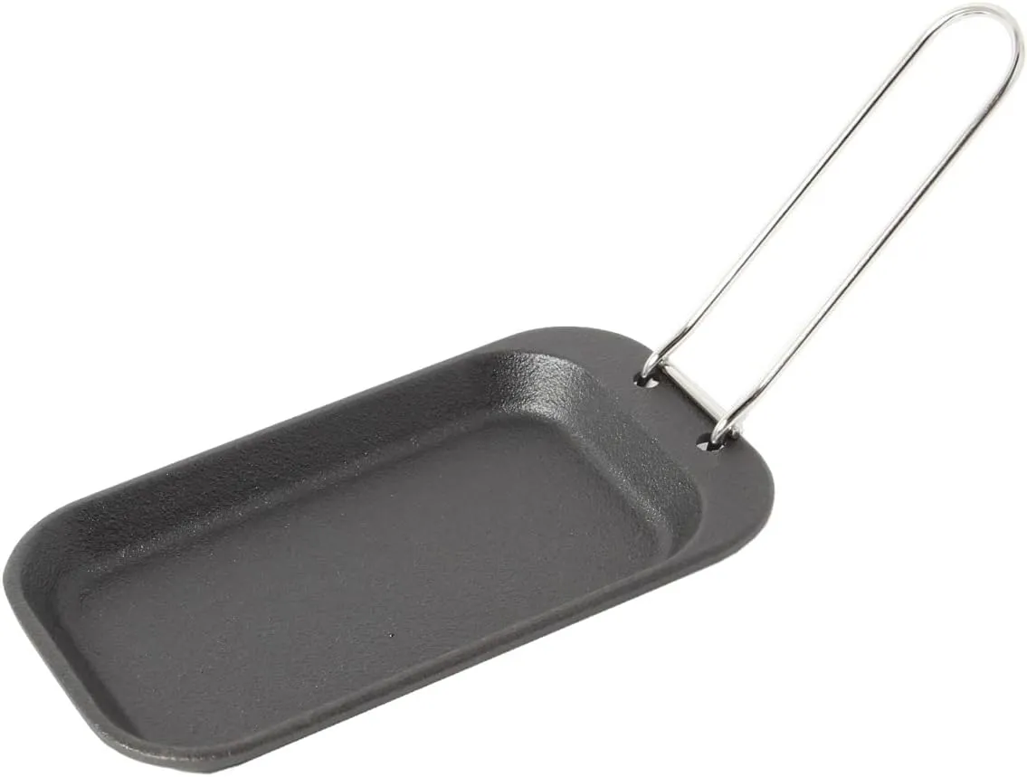 Captain Stag UM-2402 Cast Iron Plate, Compact Plate, Small, No Seasoning Required, Handle