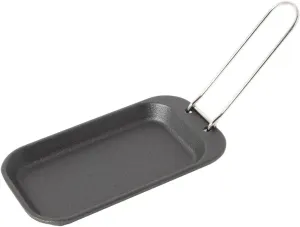 Captain Stag UM-2402 Cast Iron Plate, Compact Plate, Small, No Seasoning Required, Handle