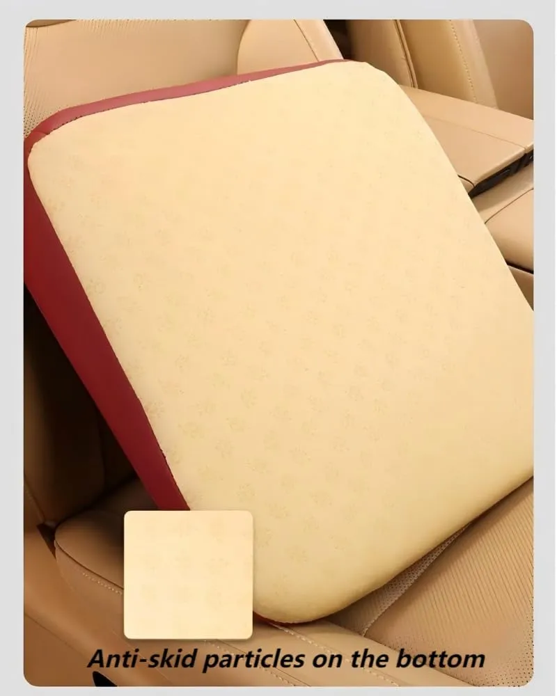 Car Heightening Seat Cushion for Suzuki Kizashi Jimny Ignis Grand Vitara Livio SX4 Swift S-cross,Leather Wedge Tailbone Back Pain Pressure Relief Pad Exclusive Logo Enhances Driving Vision Interior