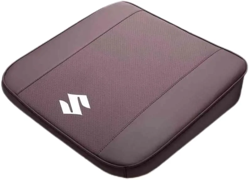 Car Heightening Seat Cushion for Suzuki Kizashi Jimny Ignis Grand Vitara Livio SX4 Swift S-cross,Leather Wedge Tailbone Back Pain Pressure Relief Pad Exclusive Logo Enhances Driving Vision Interior