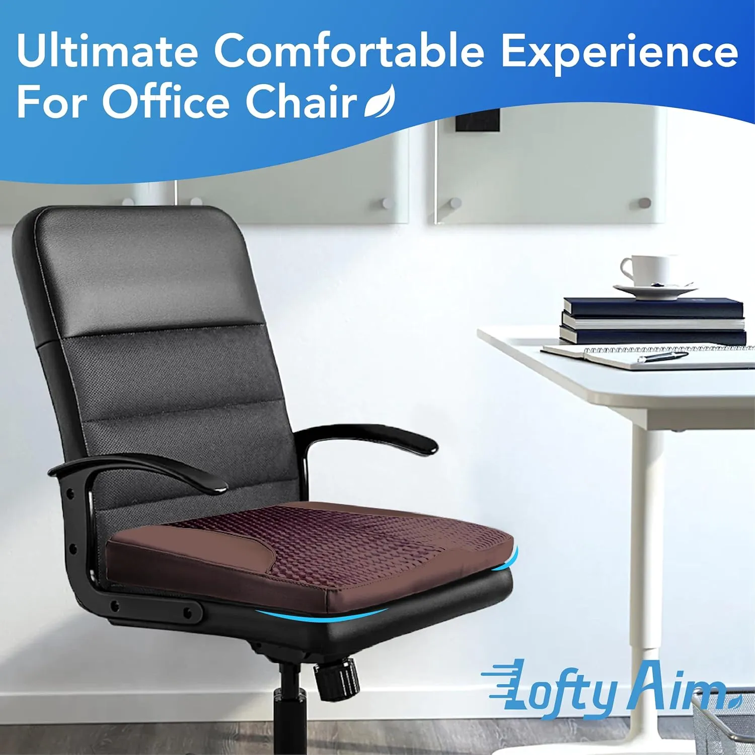 Car Seat Cushion: Comfortable Memory Foam Car Seat Cushion for Driving - for Sciatica-Tailobone Pain Relief - Seat Cushion for Car-Truck, Office, Wheelchair - Brown