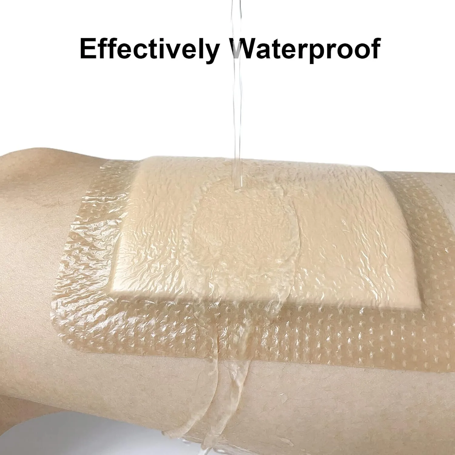 Carbou 5Pcs Silicone Foam Dressing 6" x 6" (15cmx15cm) - Square Wound Care Dressing with Border Adhesive Waterproof Central Ultra Absorbent-Foam(4.3" X 4.3") Waterproof Silicone Wound Bandage