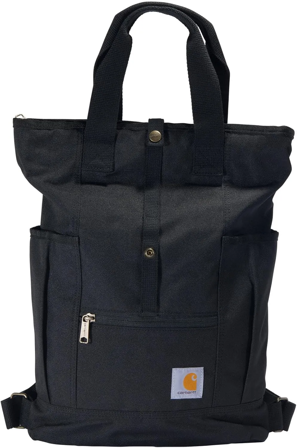 Carhartt Convertible Backpack Tote, Durable Tote Bag with Adjustable Backpack Straps and Laptop Sleeve, Black