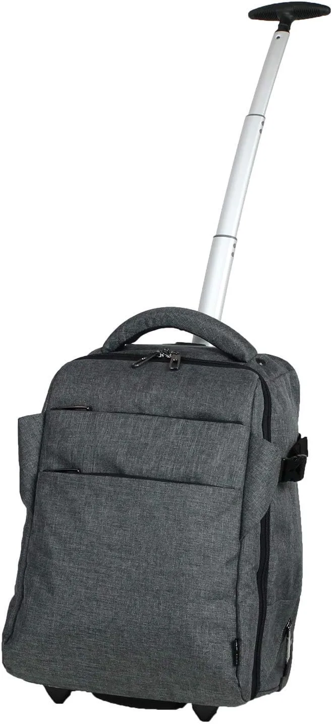 Carry On Rolling Backpack with Wheels (Dark Gray)[81-76022-13]