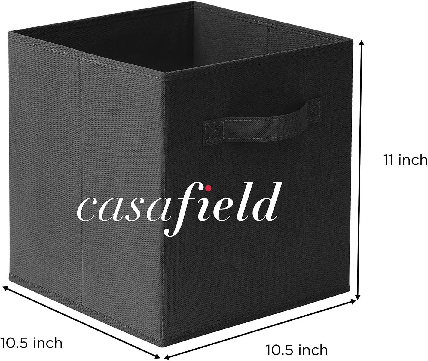 Casafield Set of 12 Collapsible Fabric Cube Storage Bins, Black - 11" Foldable Cloth Baskets for Shelves, Cubby Organizers & More