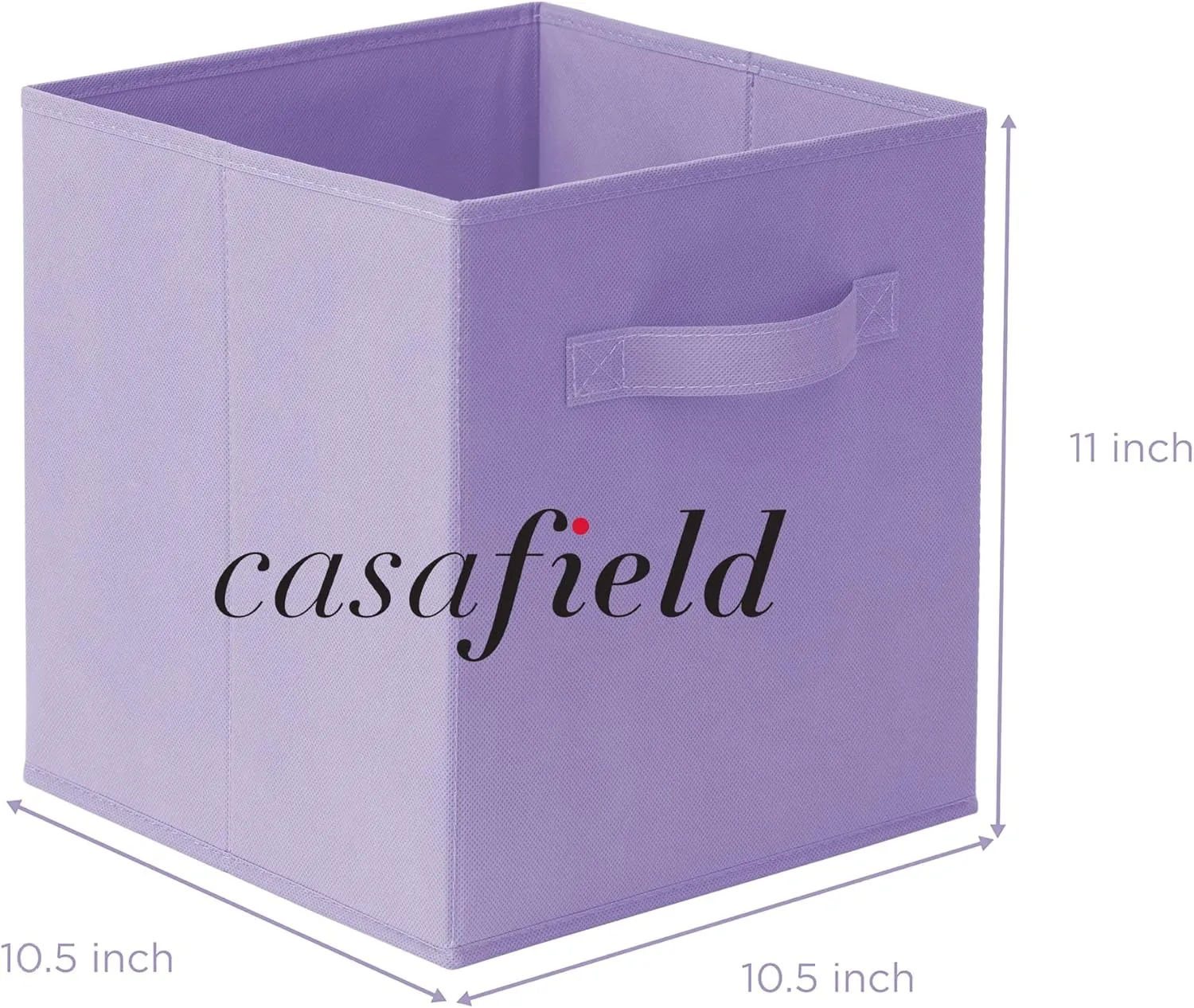 Casafield Set of 6 Collapsible Fabric Cube Storage Bins, Lavender - 11" Foldable Cloth Baskets for Shelves, Cubby Organizers & More