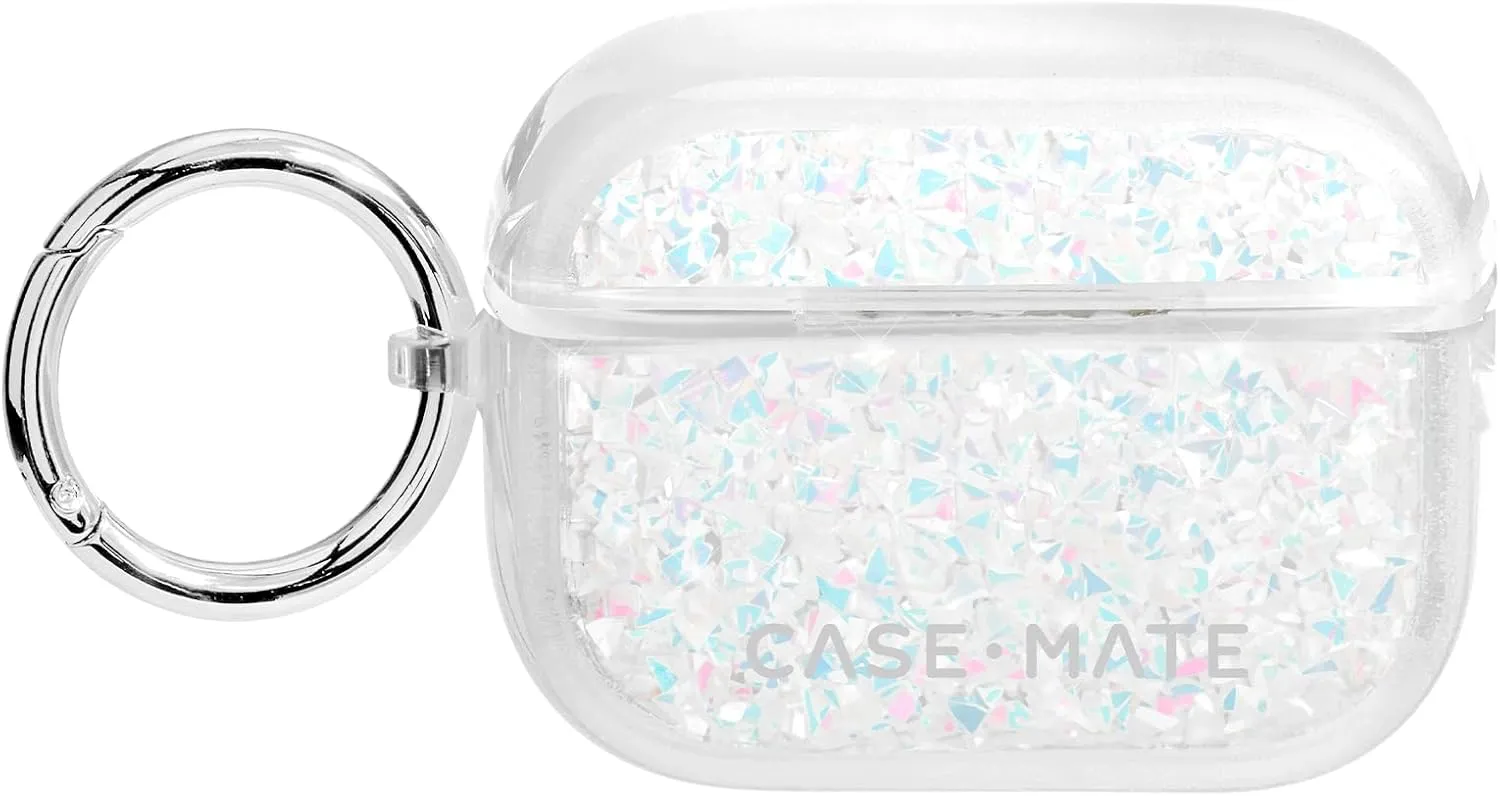 Case-Mate Protective AirPod Pro Case Cover, Soft Silicone Cover with Keychain Ring for Men and Women, Compatible with AirPods Pro, Front LED visible - Twinkle Stardust