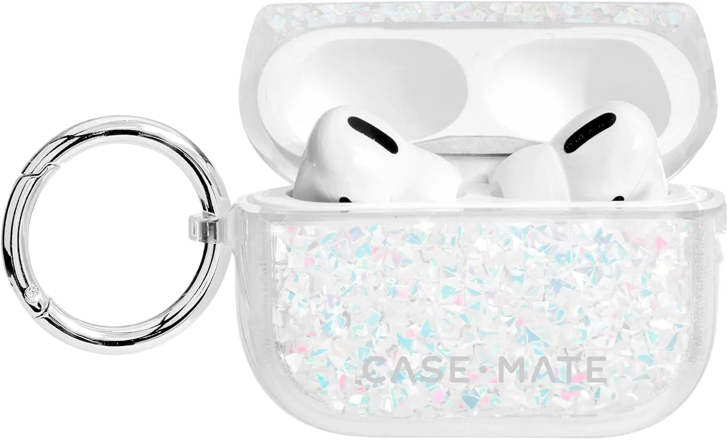 Case-Mate Protective AirPod Pro Case Cover, Soft Silicone Cover with Keychain Ring for Men and Women, Compatible with AirPods Pro, Front LED visible - Twinkle Stardust