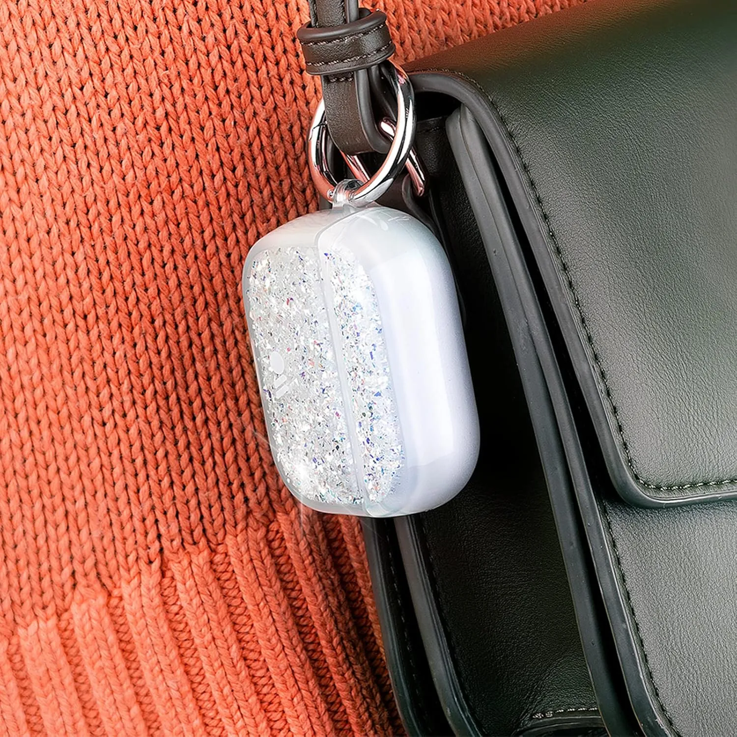 Case-Mate Protective AirPod Pro Case Cover, Soft Silicone Cover with Keychain Ring for Men and Women, Compatible with AirPods Pro, Front LED visible - Twinkle Stardust