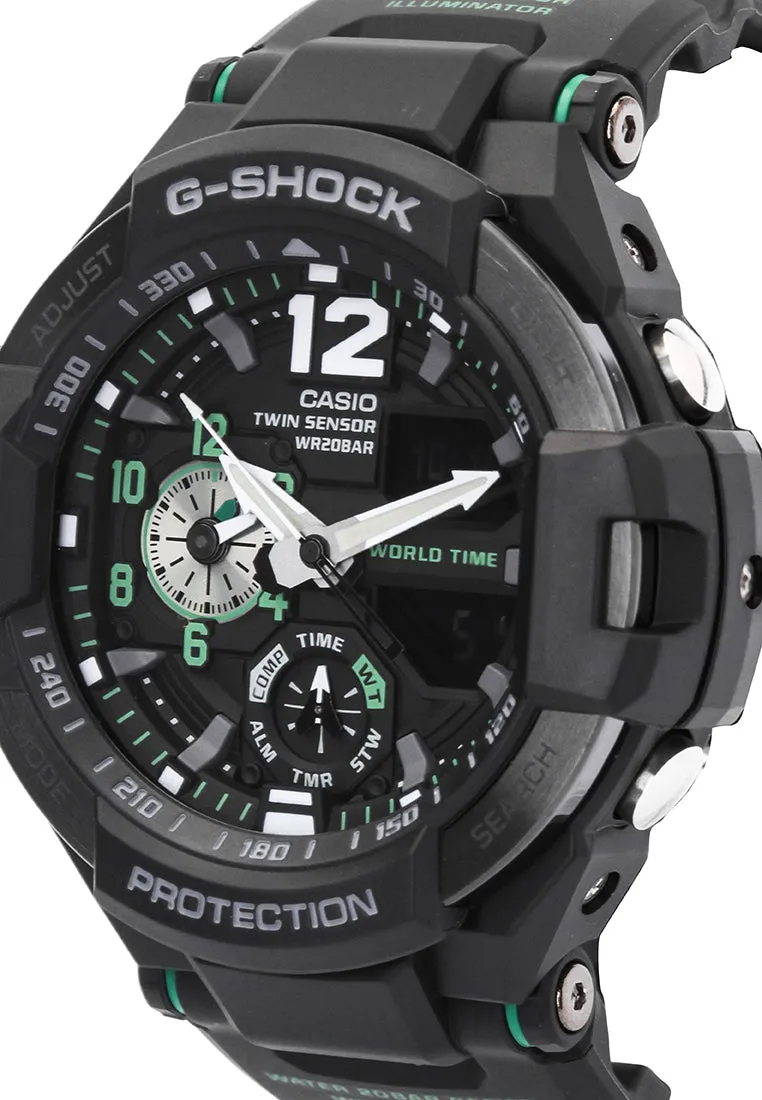 Casio G-shock GA-1100-1A3 Digital Analog Rubber Strap Watch For Men