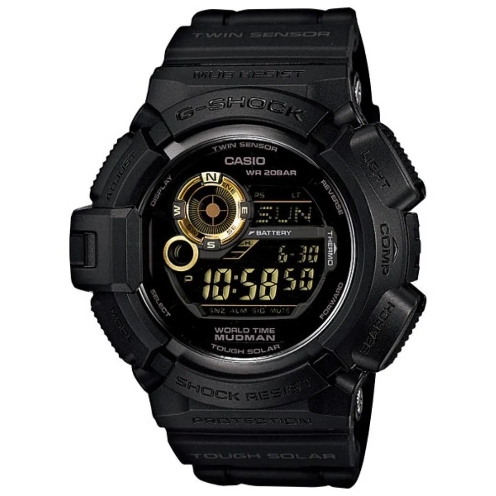 Casio G-SHOCK Tough Solar MUDMAN Black Resin Men's Watch - G9300GB-1