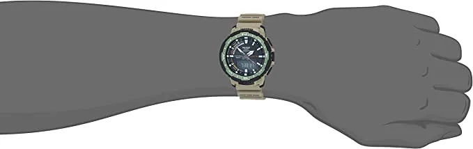 Casio Men's Pro Trek Quartz Sport Watch with Resin Strap, Khaki, 22.5 (Model: PRT-B70-5CR)