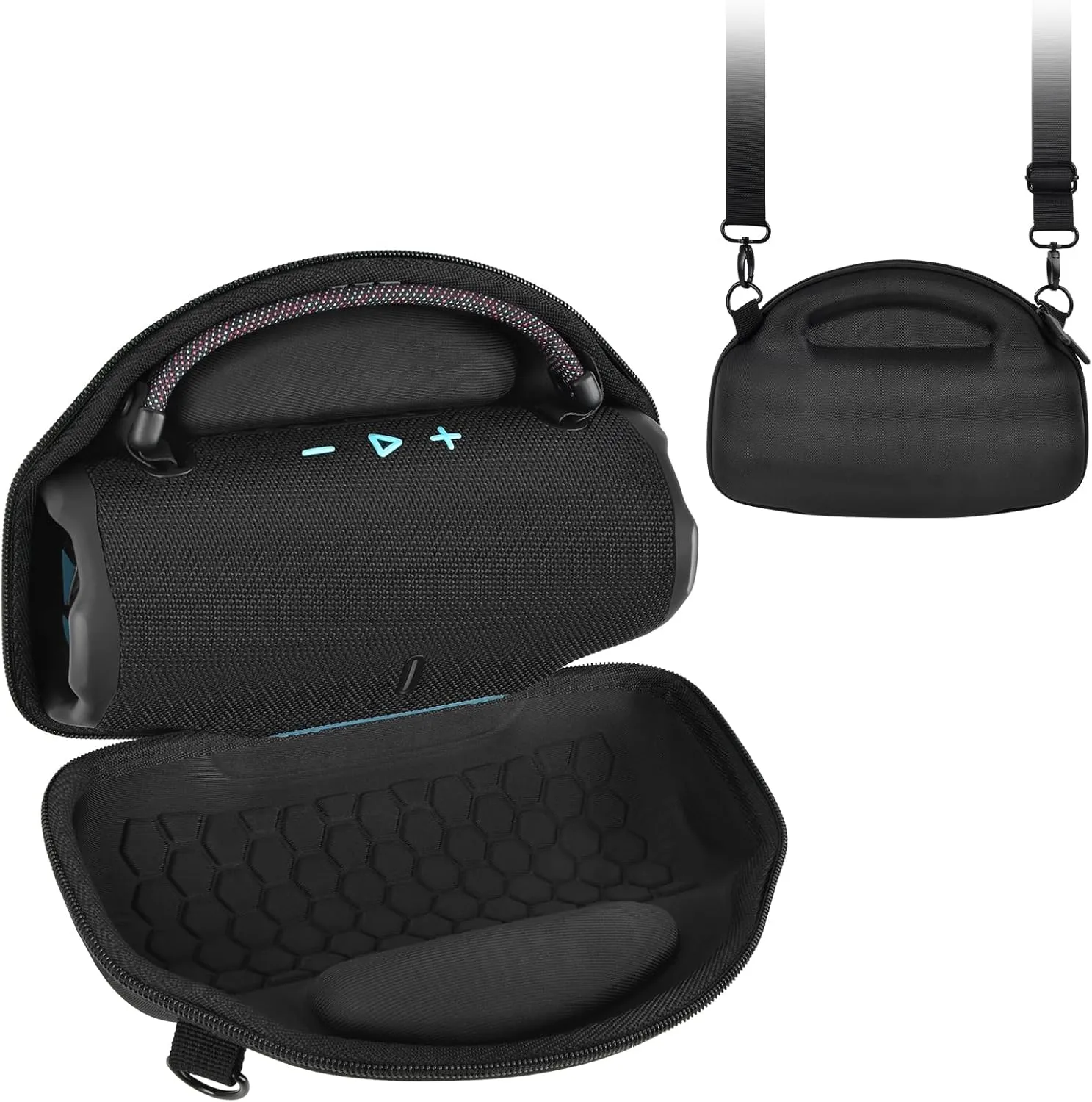 Casmilee Case for JBL Charge 6 Portable Bluetooth Speaker, Storage Bag Cover for Wireless Speakers and Carrying Strap Accessories, Holder with Adjustable Shoulder Strap (Box Only)