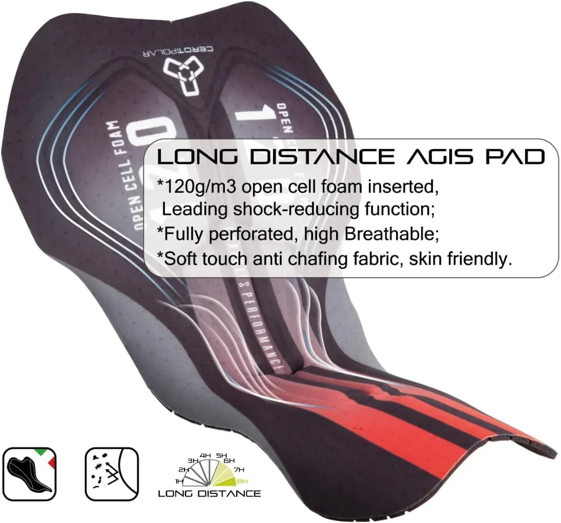 CEROTIPOLAR Cycling Bibs Men, Long Riding Pad Bicycle Biking Bib Shorts UPF50 
