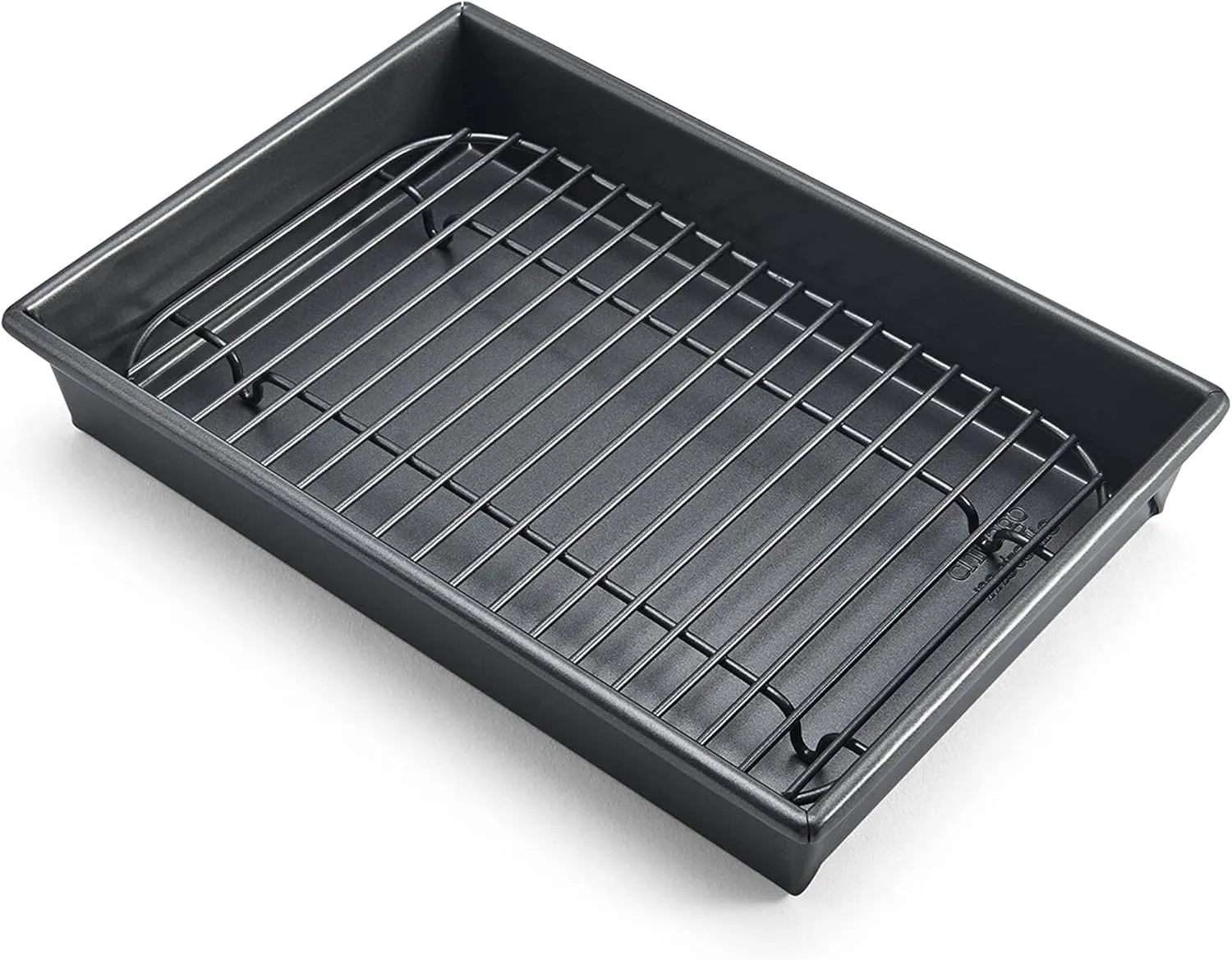 Chicago Metallic Petite Roast Pan Set with Rack, 10x7 inch Nonstick Toaster Oven Baking Pan, Perfect for Single Serving Meals and Small Batch Cooking