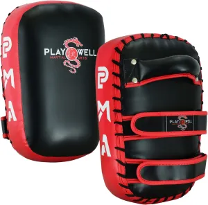 Childrens Pro Series Muay Thai Air Tech Kick Pad Vinyl Black/Red - Singles