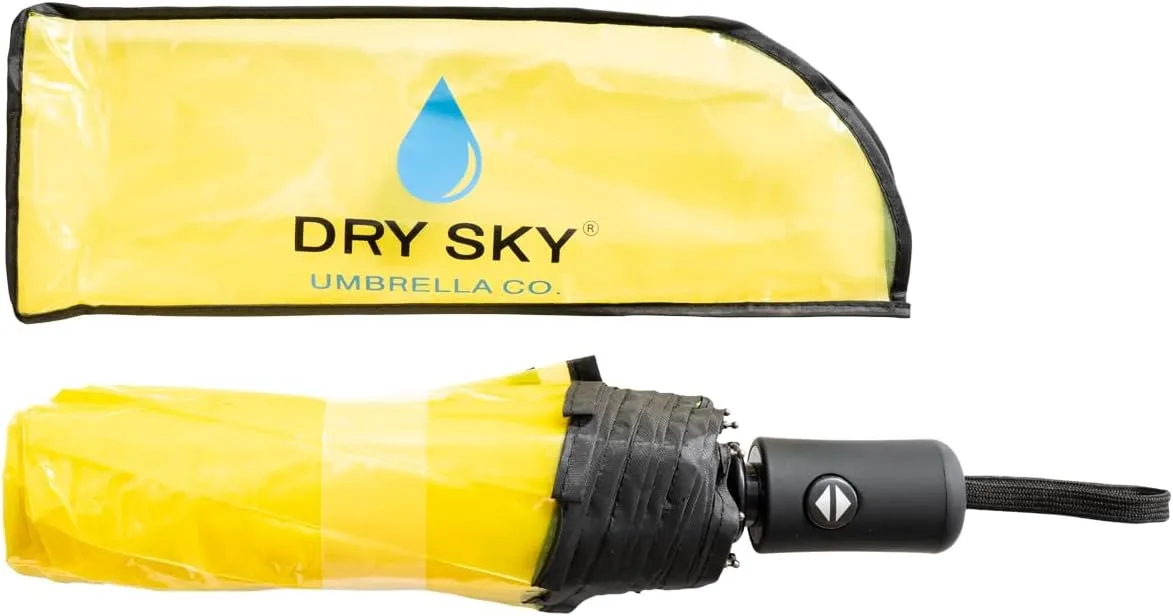 Clear, Windproof Travel Umbrella for Rain - One-Click Auto Open and Close, Durable & Compact Umbrella, Strong Fiberglass Frame, Waterproof Canopy - Backpack, Purse, Portable Umbrella for Travel