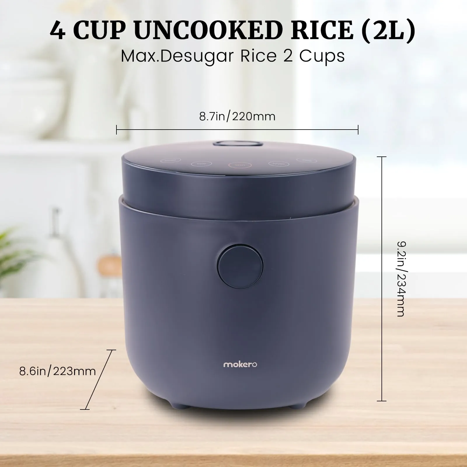 Clivia  Low Carb Rice Cooker, 7 Functions Rice Pot 4 Cups Uncooked Rice with Stainless Steel Steamer MINI Desuger Smart Cooker Non-stick Inner 24H Delay Timer