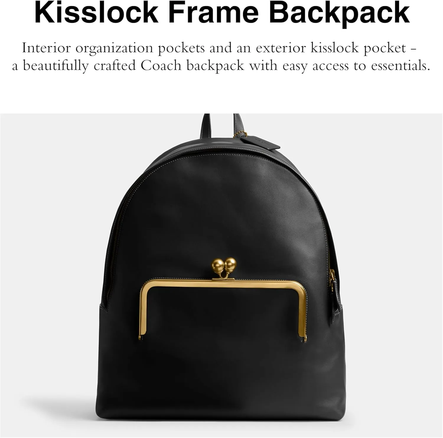 Coach Women's KISSLOCK Frame Backpack, B4/Black, One Size