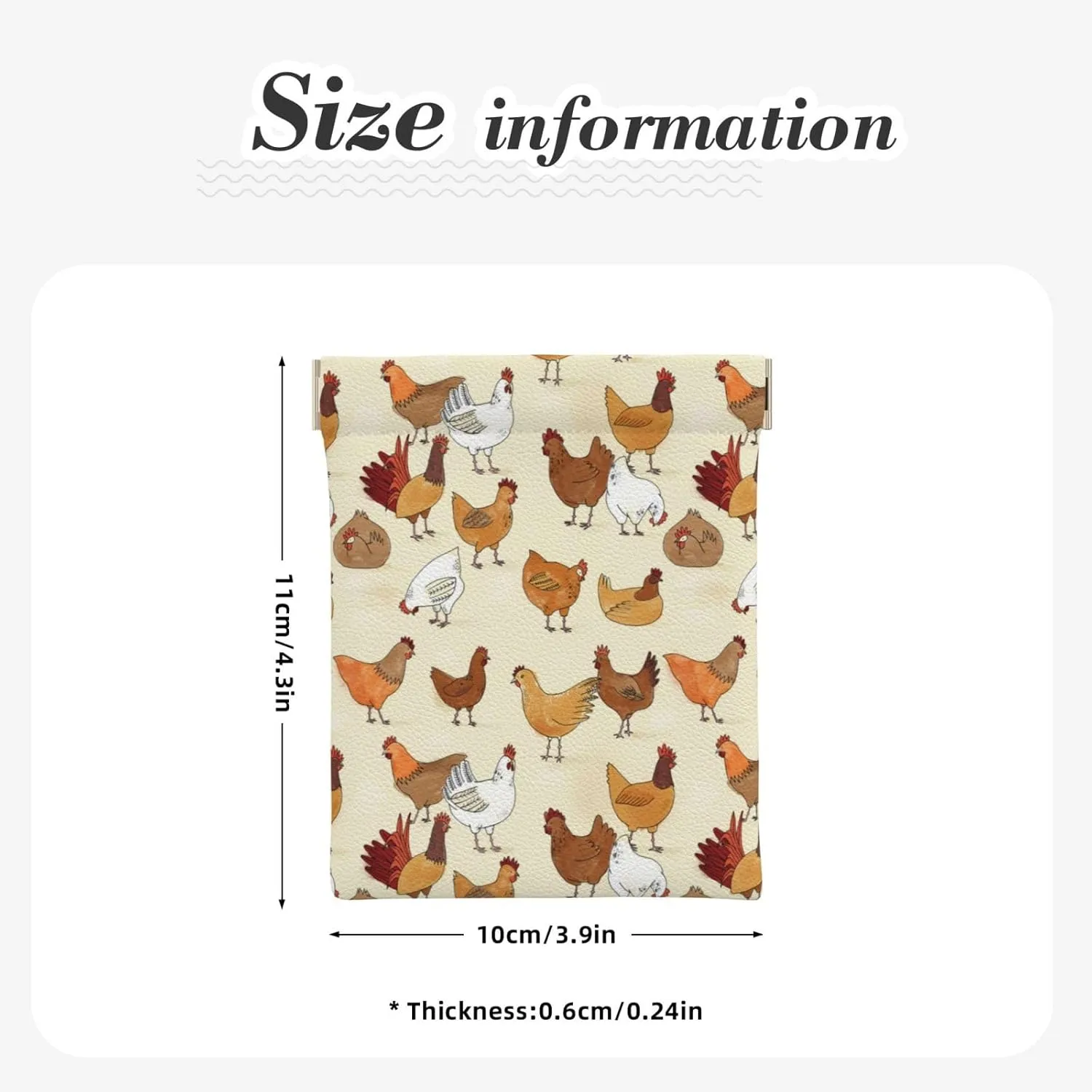 Coin Purse A Brood Of Chickens Leather Squeeze Coin Purse Mini Pouch Change Wallet Bag Gifts for Women Kids Girls Key Holder