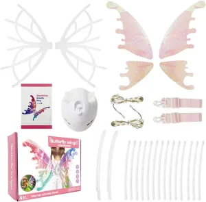 cojodopo Costume Electric Butterfly Wings,Elf Luminous Wings For Kids Dog With Music Glowing Shiny Dress Up Props