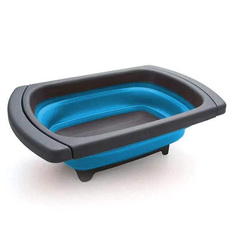 Collapsible Eco-Friendly Colander - Folding Strainer with Retractable Handles
