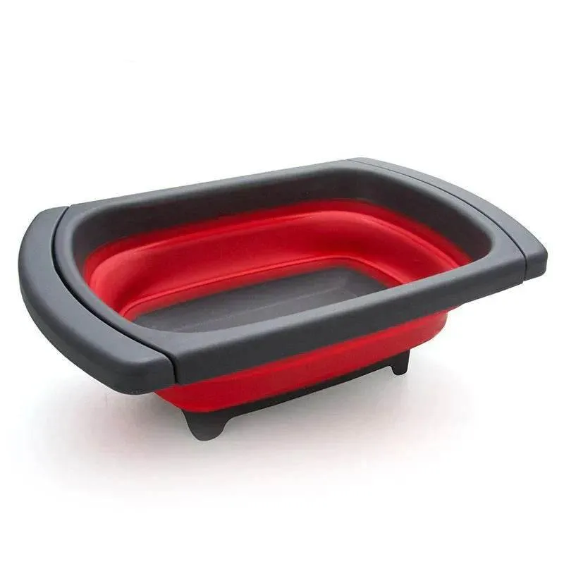 Collapsible Eco-Friendly Colander - Folding Strainer with Retractable Handles