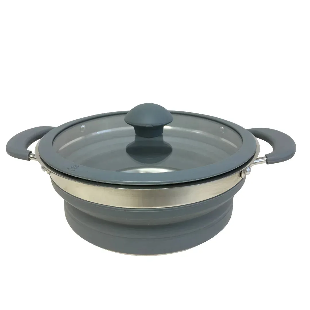 Collapsible saucepan grey 1.5L capacity