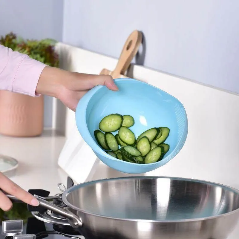 Collapsible Silicone Rice Bowl Strainer - Kitchen Drain Basket