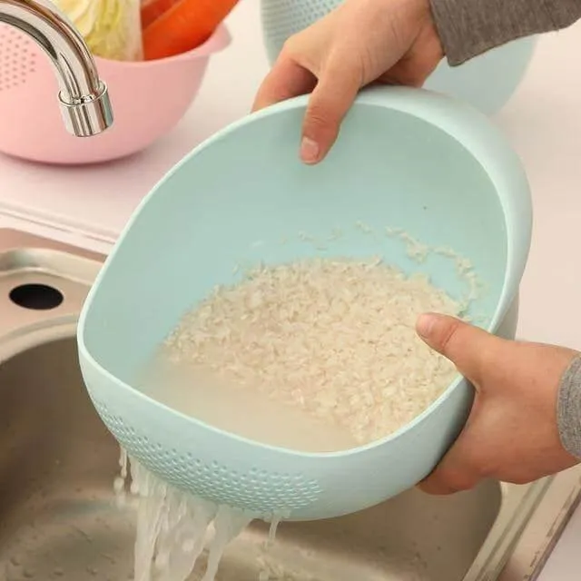 Collapsible Silicone Rice Bowl Strainer - Kitchen Drain Basket