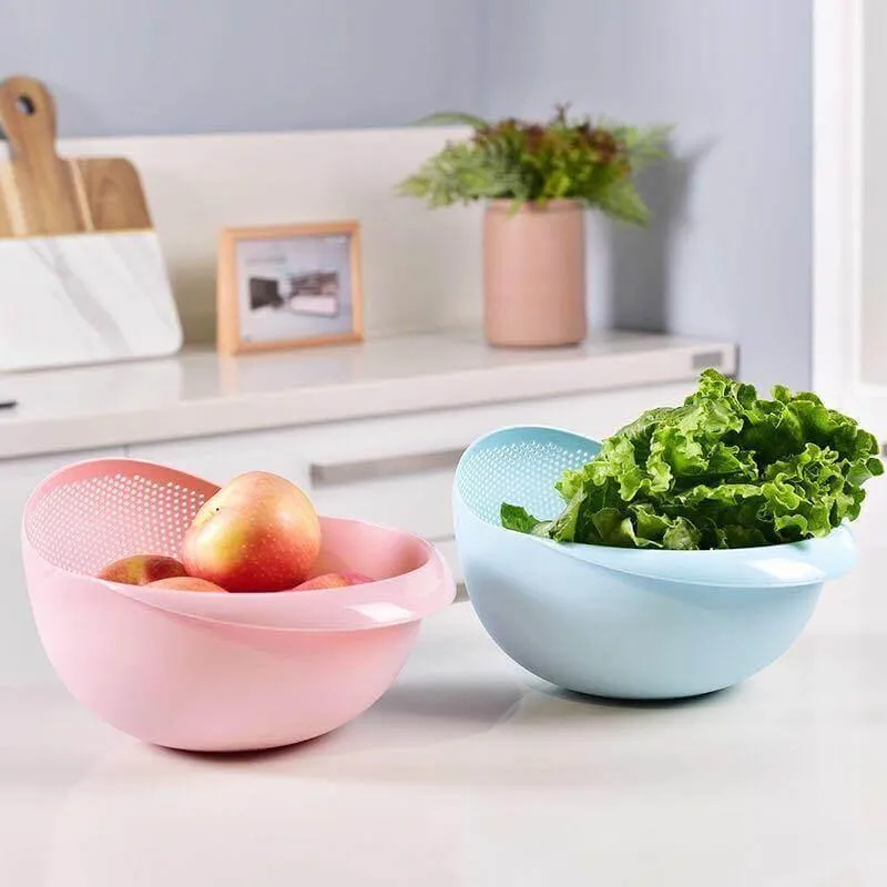 Collapsible Silicone Rice Bowl Strainer - Kitchen Drain Basket