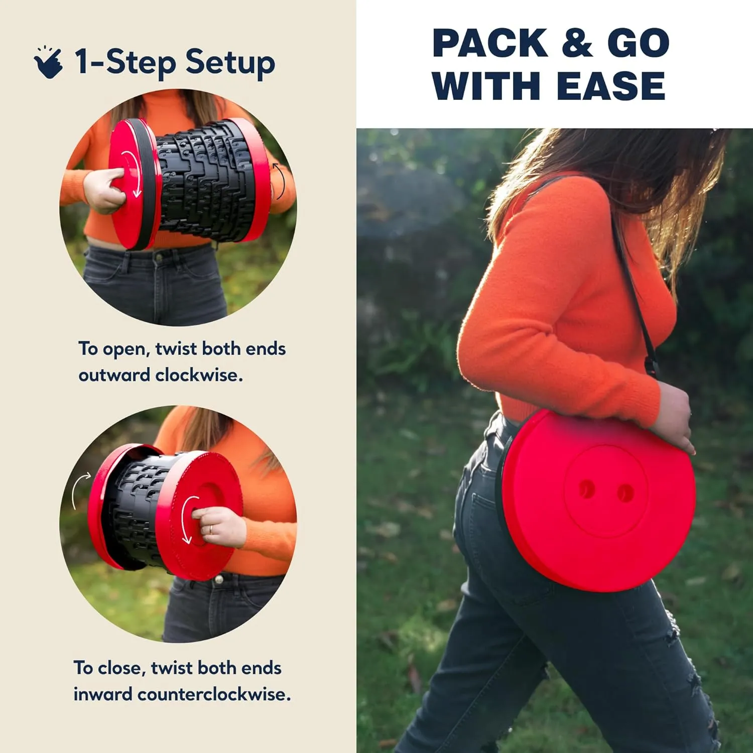 Collapsible Stool with Shoulder Strap, 620lbs Max Weight, Lightweight Yet Sturdy, Portable Retractable Foldable Telescoping Camping Stool for Adults Outdoor Fishing Hiking Travel BBQ
