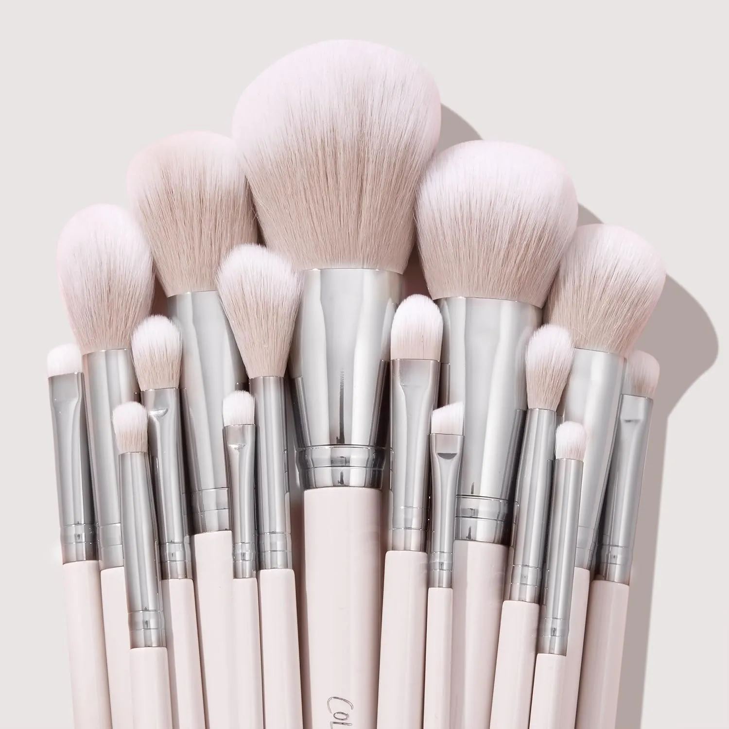 ColourPop Stone Cold Brush Roll Face & Eye Brush Set - Face & Eye Makeup Brush Set - Made with Luxe Synthetic Vegan Bristles - Includes Holder (15 Count)