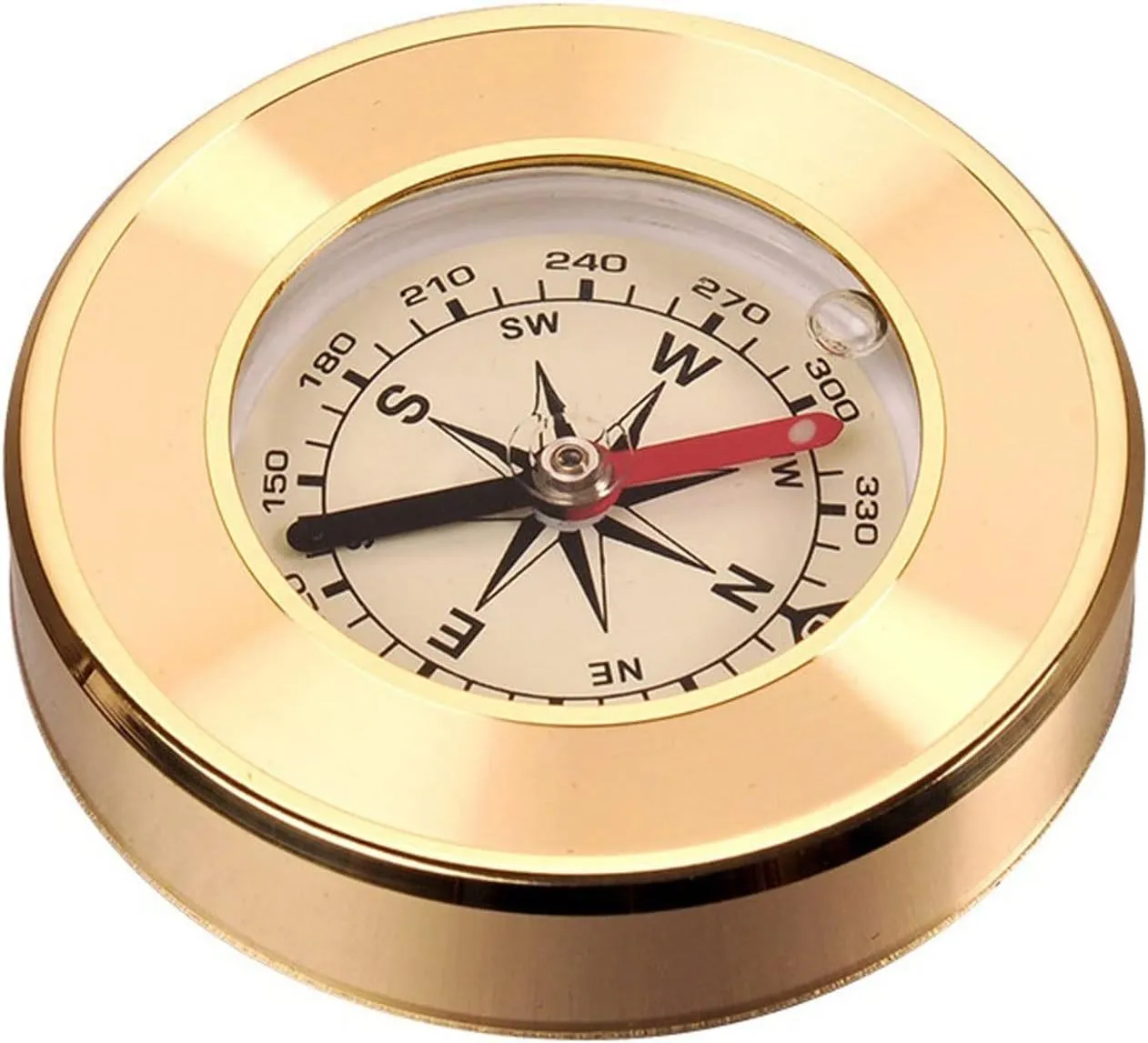 Compass Hiking, Mini Camping Marching Lensatic Compass Magnifier Gold Wild Survival Navigation Noctilucent Compass