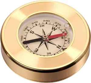 Compass Hiking, Mini Camping Marching Lensatic Compass Magnifier Gold Wild Survival Navigation Noctilucent Compass