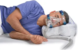 Contour CPAPMax 2-in-1 Cooling Plush CPAP Comfort Pillow - Reduce Air Leaks, Hose Tangles, Mask Discomfort & Adjust Thickness, for Side, Stomach, Back Sleepers, All Masks - Works 1st Night