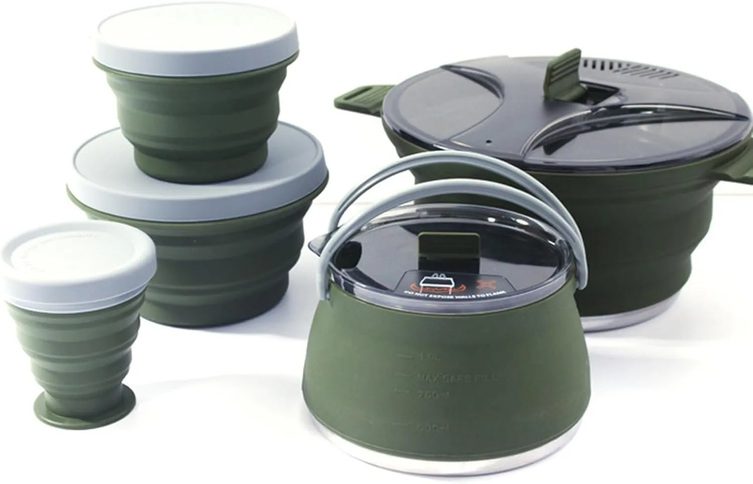 Cookware pan Folding Pot Set Portable Cooking Set Collapsible Cookware Set Outdoor Camping Cookware Set Compact