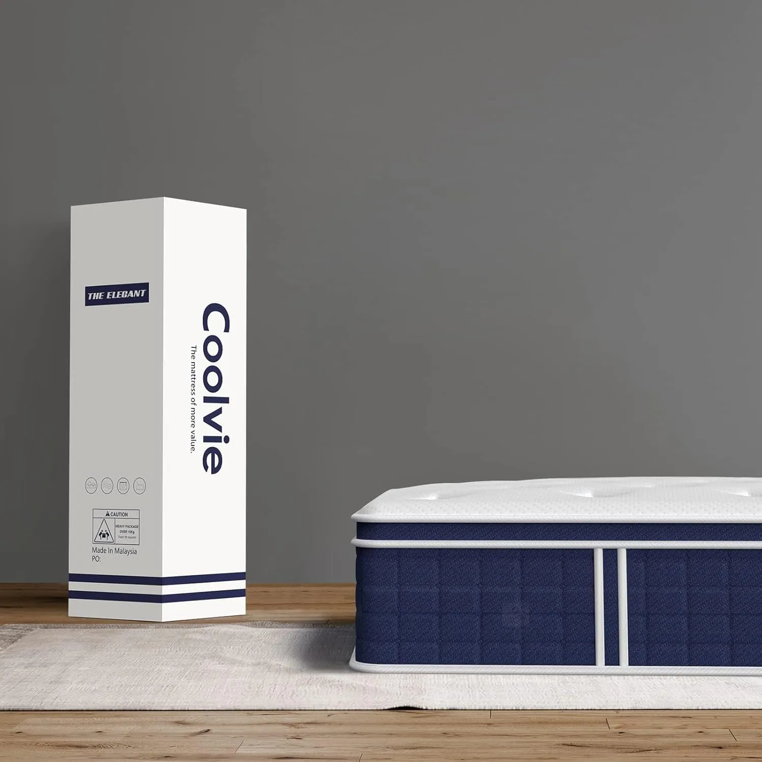 Coolvie Twin XL Mattress 12 Inch, Supportivie Firm Hybrid Mattress in a Box with CertiPUR-US Certified Foam, Pocket Springs for Motion Isolation & Pressure Relief- Comfort Night Sleep-100-Night Trial